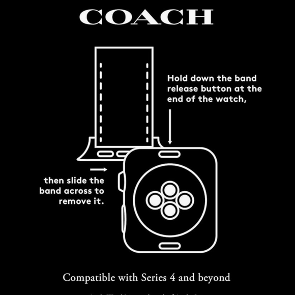 NWT SEALED BNIOB Coach Watch Strap Apple Watch Strap Silicone purple or white - Picture 3 of 7